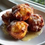 baked apple fritters with vanilla glaze