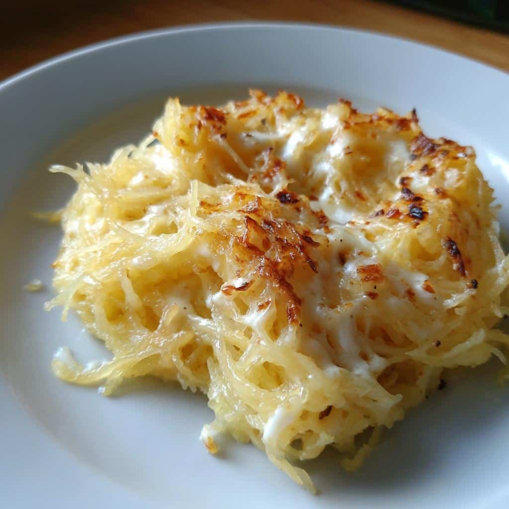 baked spaghetti squash alfredo a creamy low carb alternative to classic alfredo - detail 1