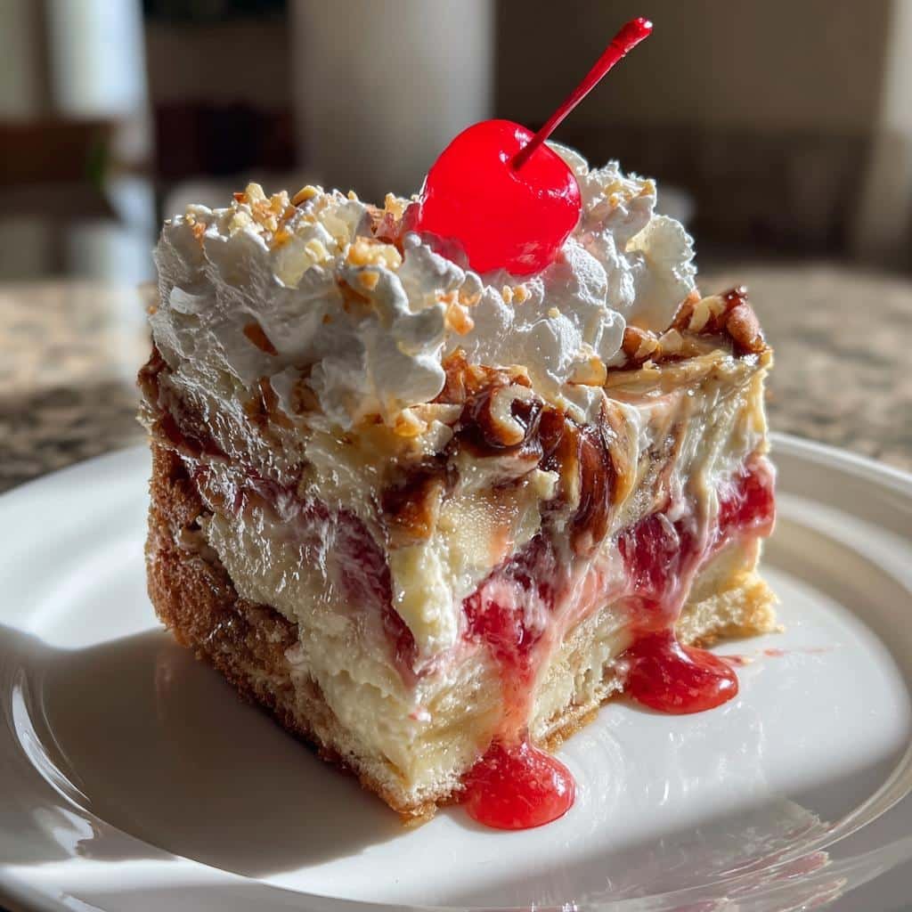 Irresistible Banana Split Cheesecake Cake in 5 Layers 3 banana split cheesecake cake - detail 1