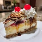 banana split cheesecake cake