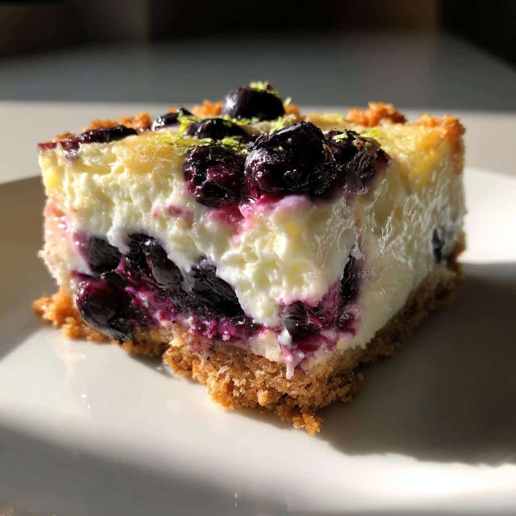 Irresistible Blueberry Lime Cheesecake Bars Recipe in 8 Steps 3 blueberry lime cheesecake bars recipe - detail 1