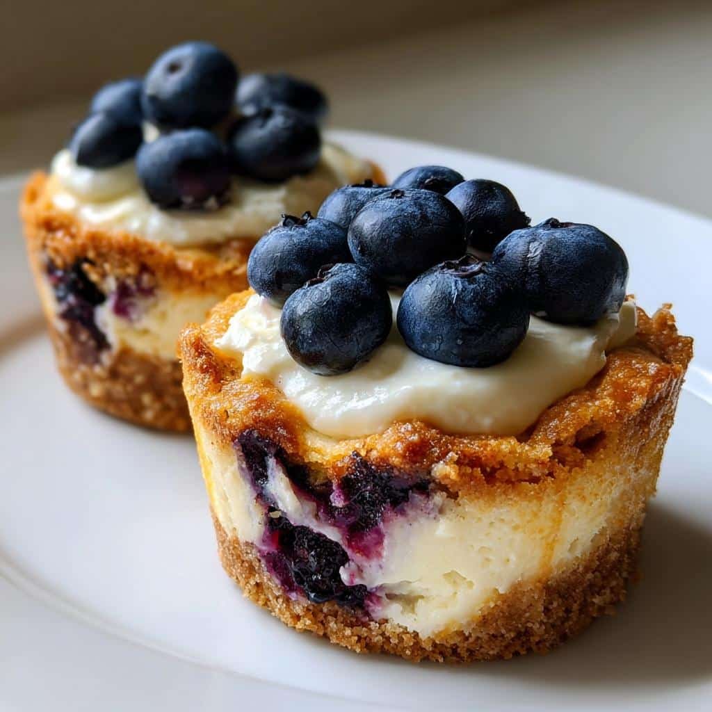 blueberry vanilla cheesecake cupcakes - detail 1