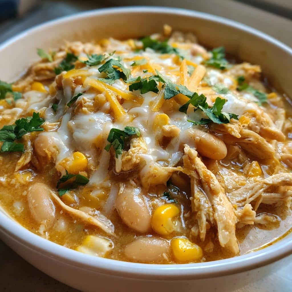 creamy white chicken chili - detail 1