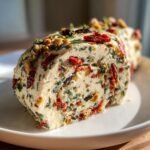 festive holiday antipasto cream cheese log