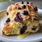glazed lemon blueberry scones