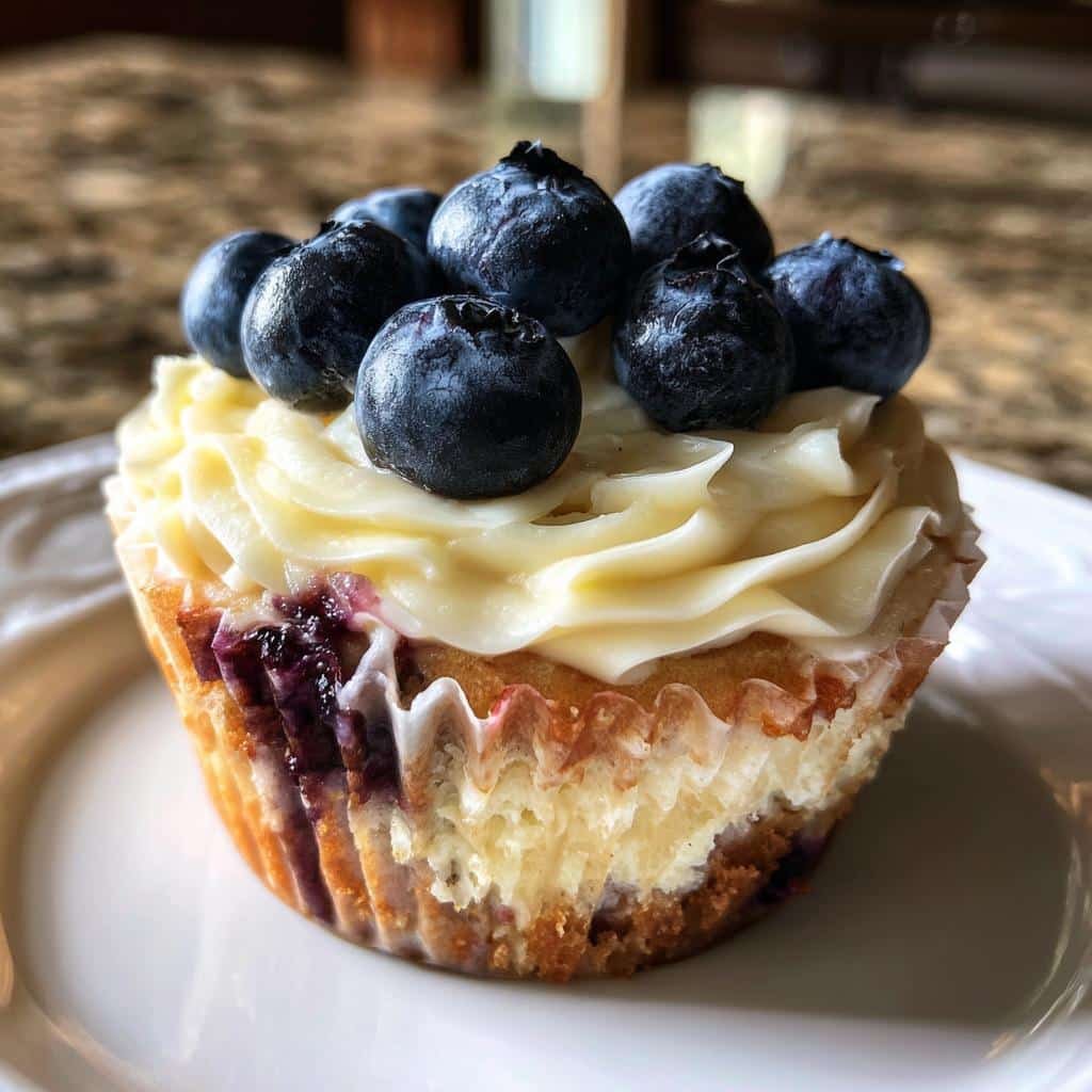 gluten free blueberry vanilla cheesecake cupcakes recipe - detail 1