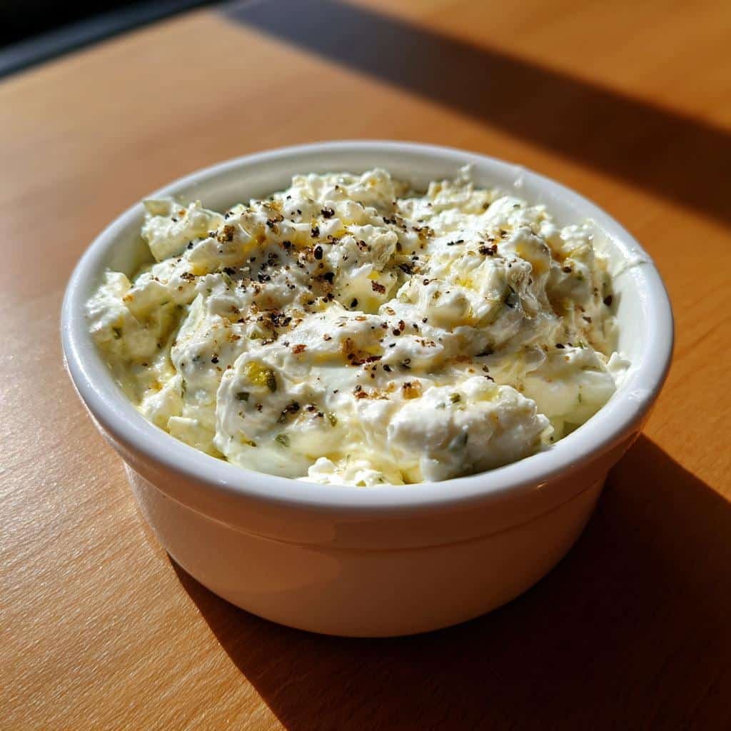 green olive and feta cheese dip - detail 1