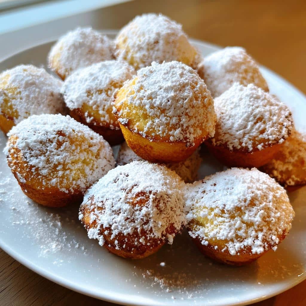 mini powdered sugar donut muffins - detail 1