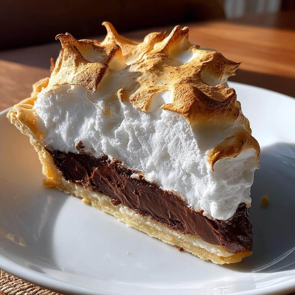 Heavenly Old Fashioned Chocolate Pie with Golden Meringue 3 old fashioned chocolate pie with golden meringue - detail 1