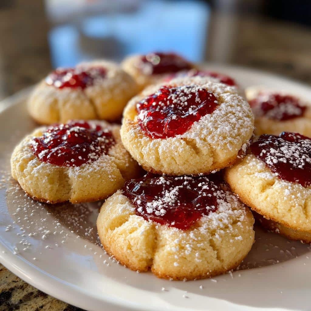 soft and chewy raspberry sugar cookies - detail 1