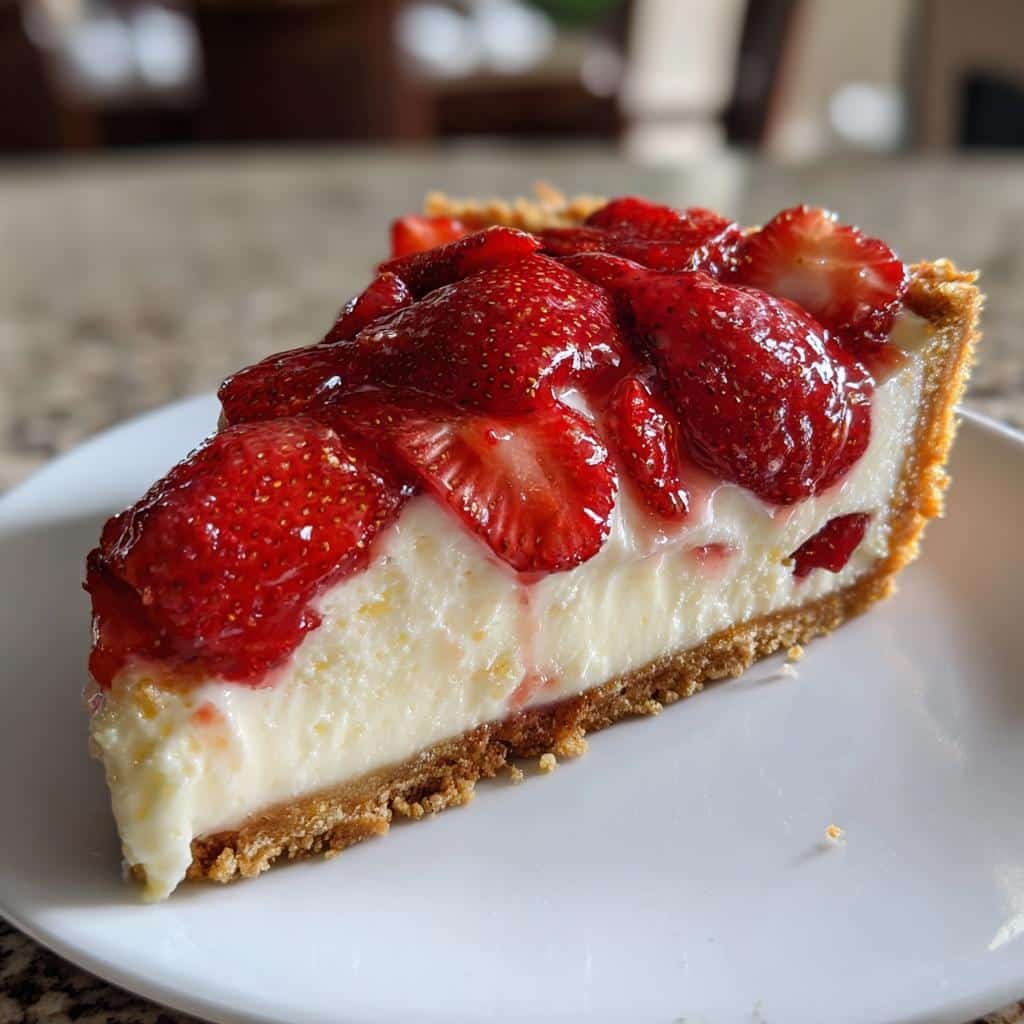 strawberry pie with cream cheese a deliciously fresh dessert - detail 1