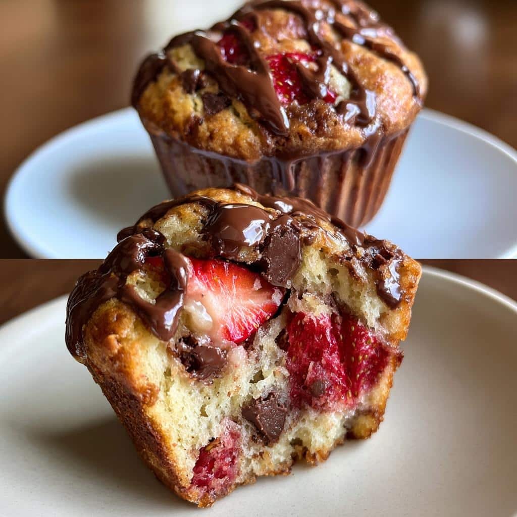 the best chocolate covered strawberry muffins - detail 1