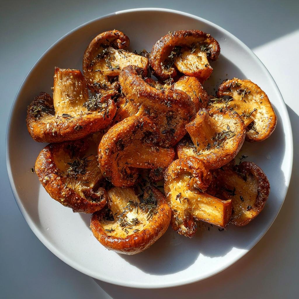 air fryer mushrooms - detail 1