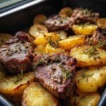 baked beef chops with potatoes