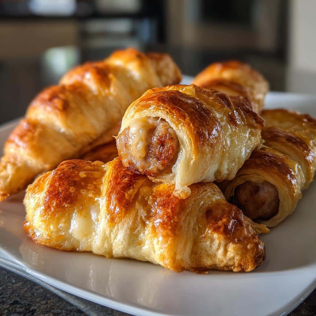 baked sausage cream cheese crescents - detail 1