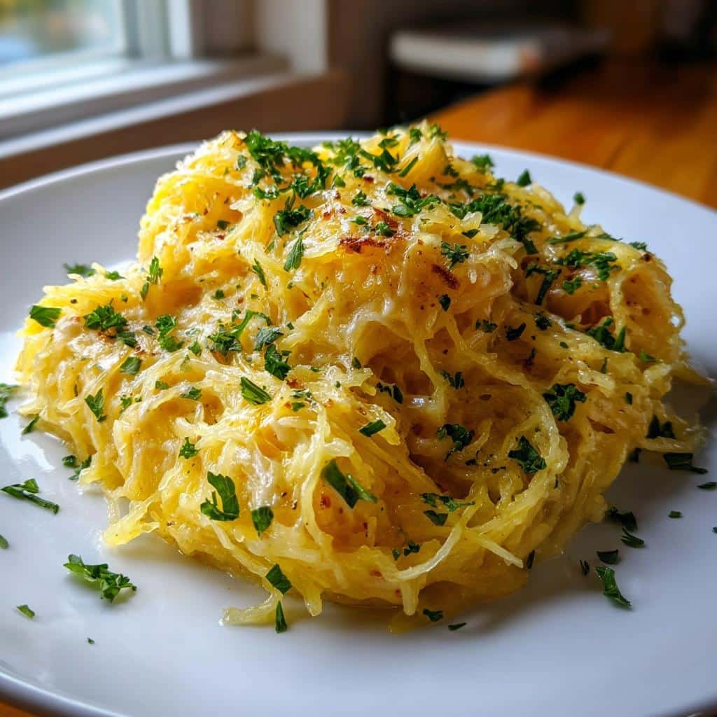 baked spaghetti squash alfredo a creamy low carb alternative to classic alfredo - detail 1