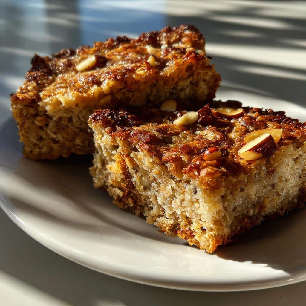 banana oat breakfast bars - detail 1