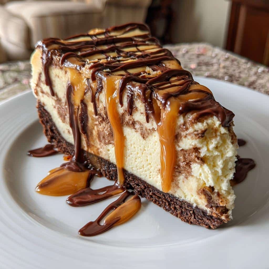 caramel chocolate coffee cheesecake - detail 1