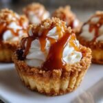 caramel drizzled shortbread cookie cups