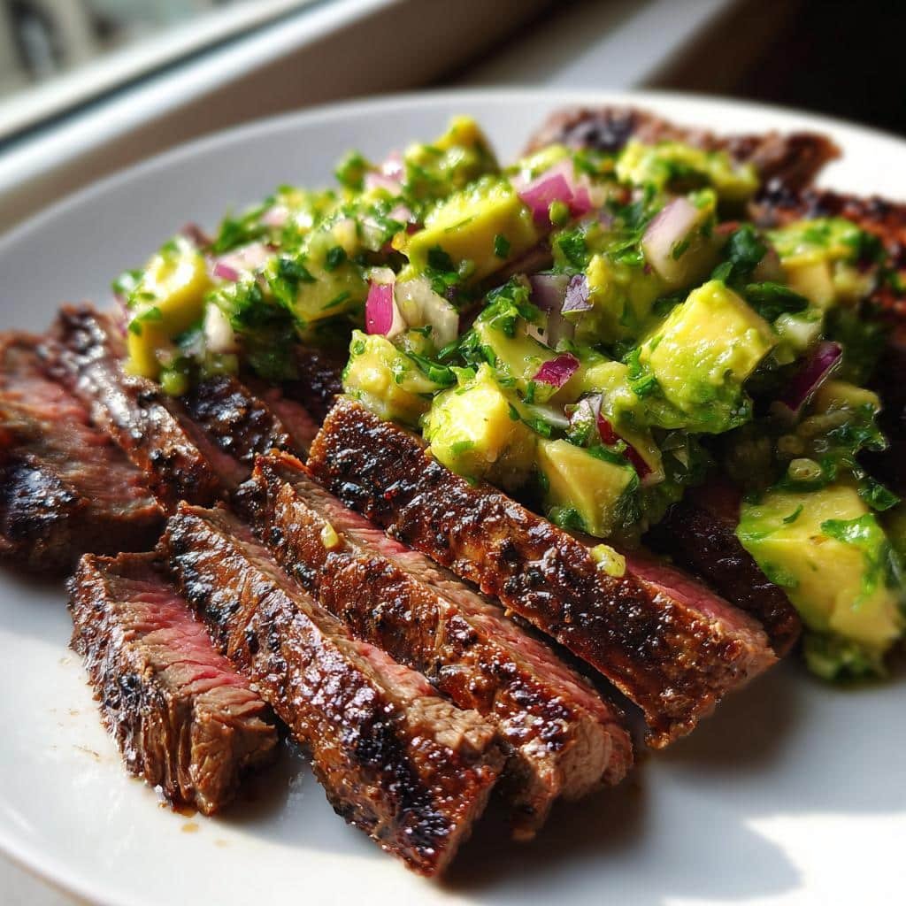 carne asada with avocado salsa verde - detail 1