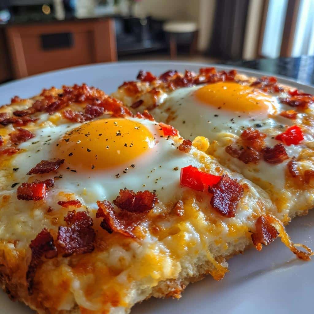 38-Minute Cheddar Bacon Sunrise Pizza - Irresistible Brunch Perfection 3 cheddar bacon sunrise pizza - detail 1