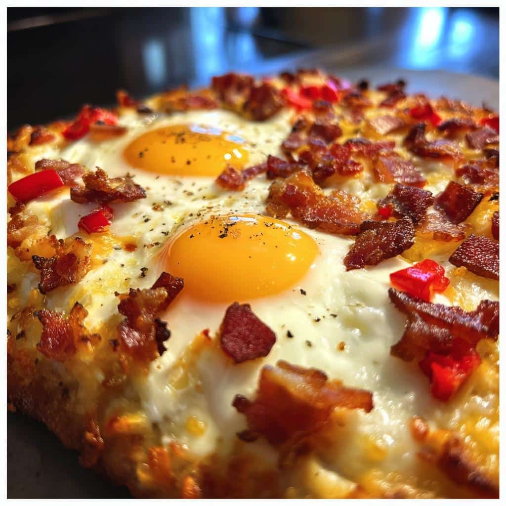 cheddar bacon sunrise pizza