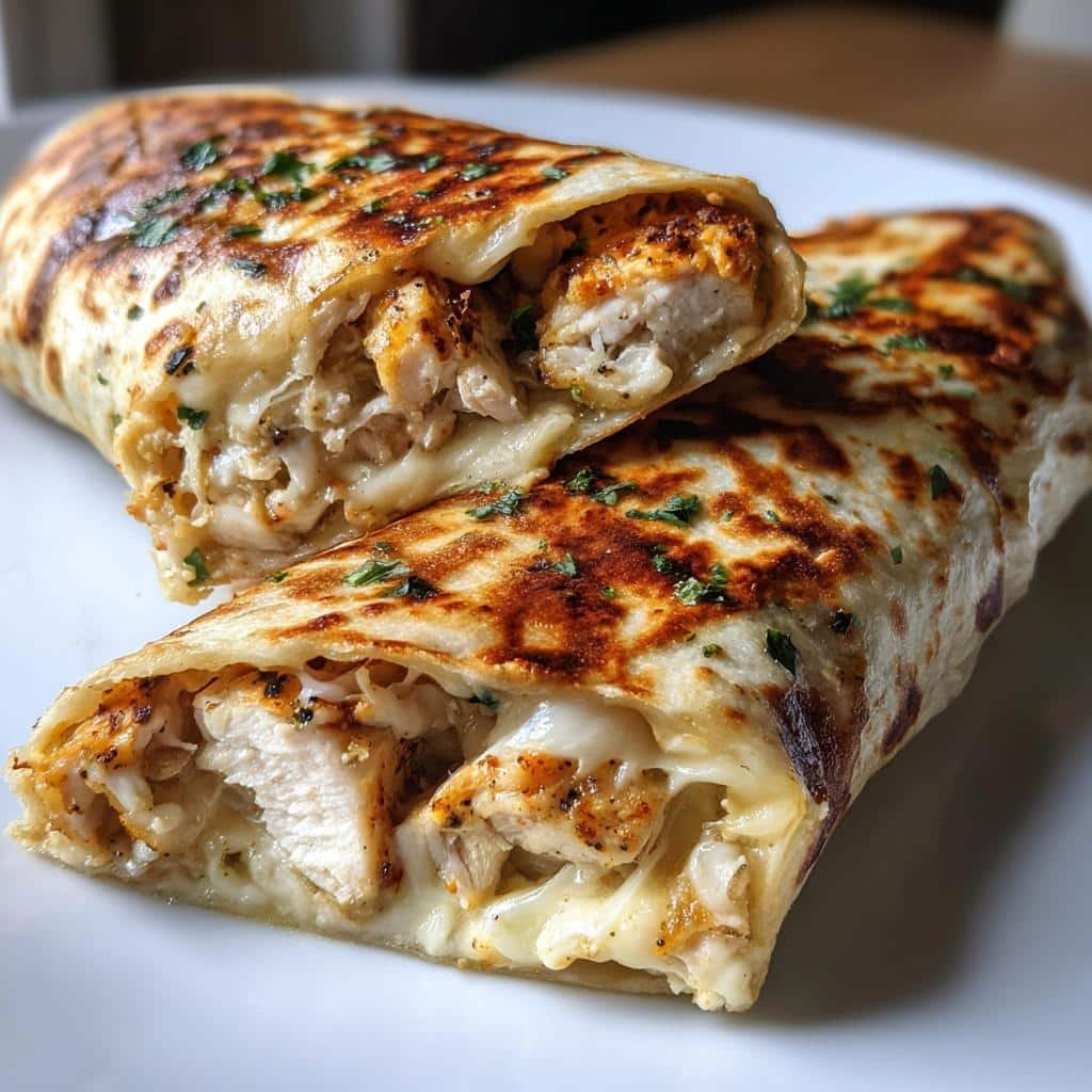 cheesy garlic chicken wraps - detail 1