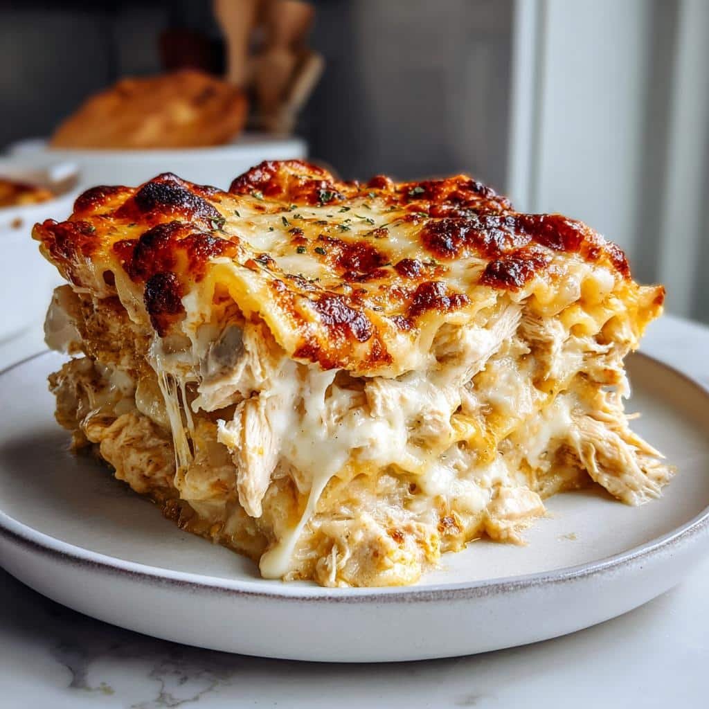 chicken alfredo lasagna - detail 1