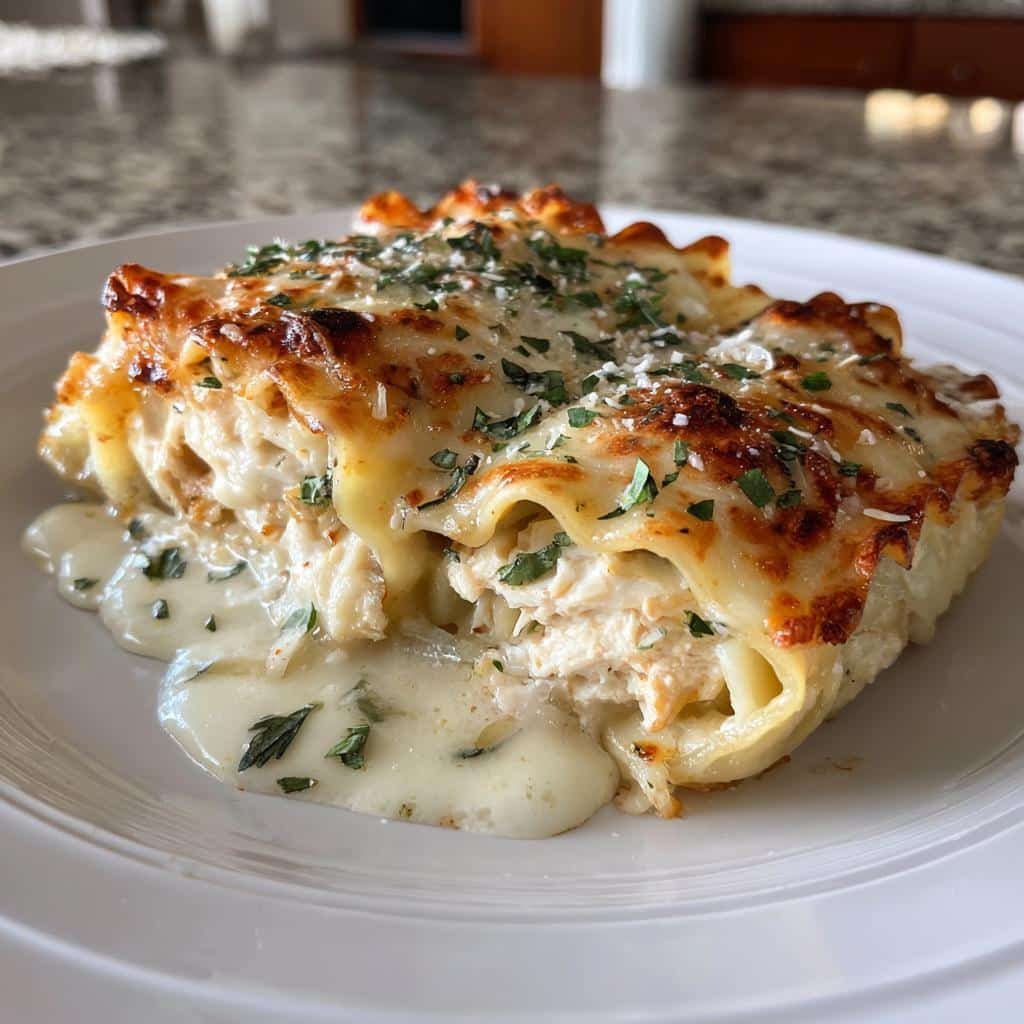 chicken alfredo lasagna rolls - detail 1