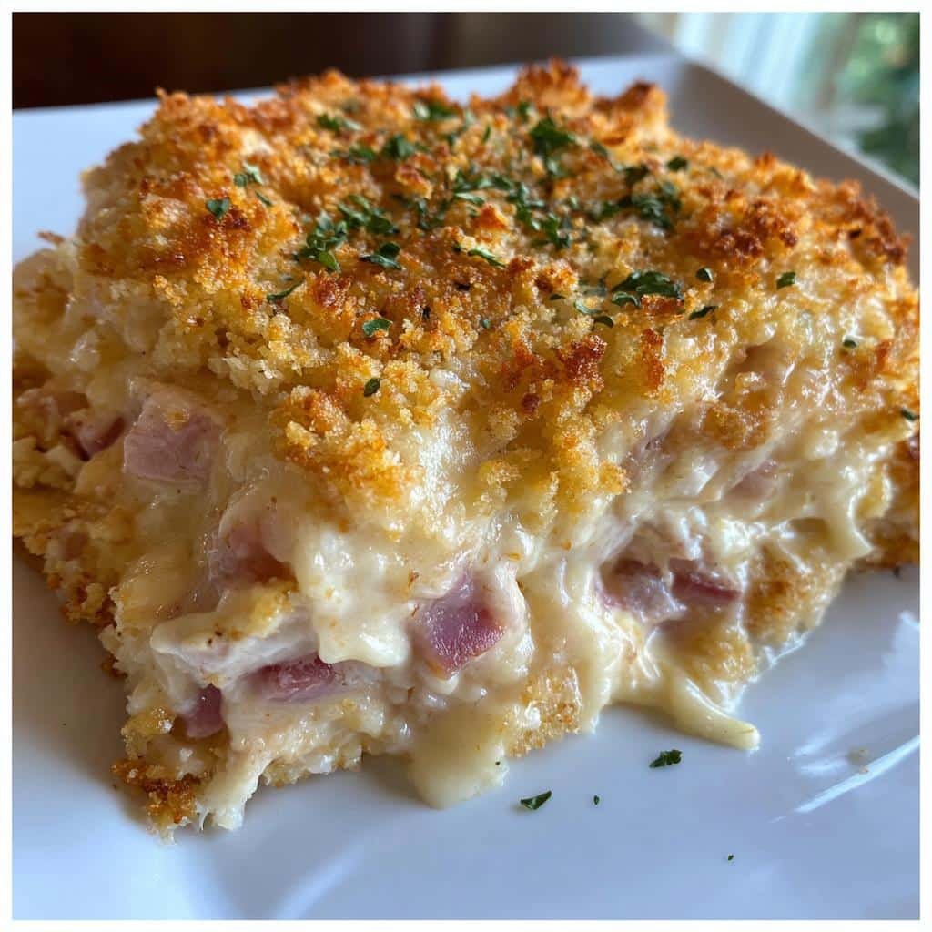 chicken cordon bleu casserole - detail 1