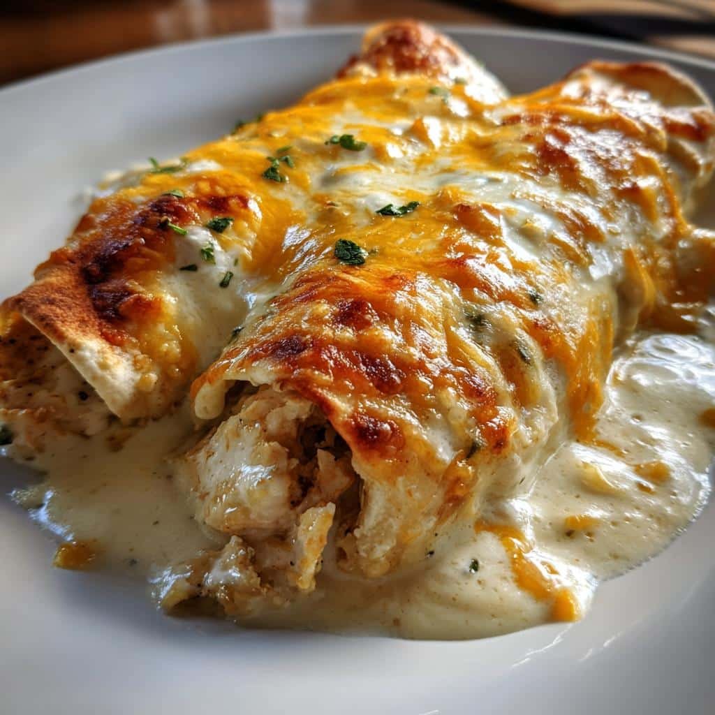 chicken enchiladas with sour cream white sauce - detail 1