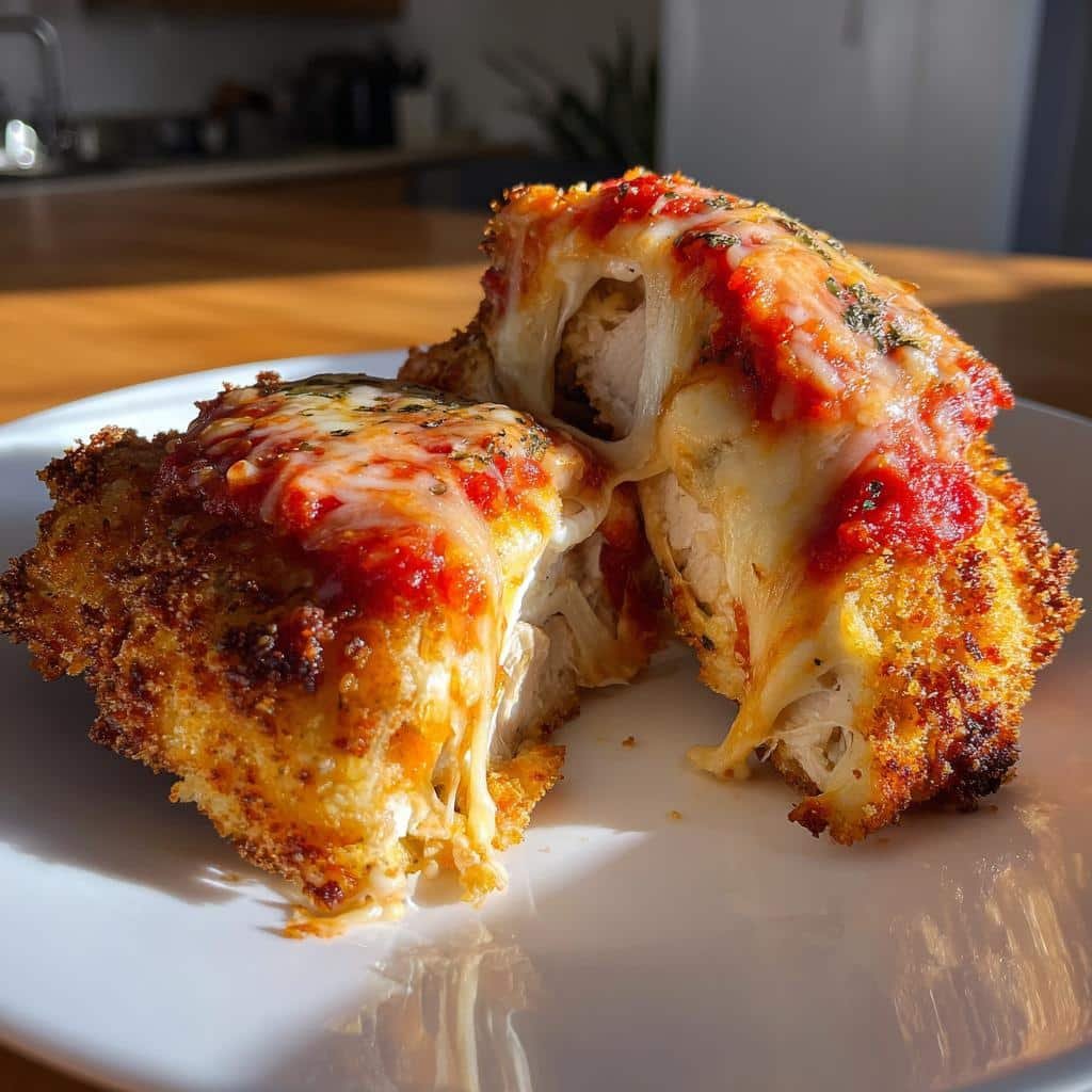 Creamy Chicken Parmesan Stuffed with Cheese - 4-Star Dinner Magic 3 chicken parmesan stuffed with cream cheese - detail 1