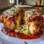 chicken parmesan stuffed with cream cheese