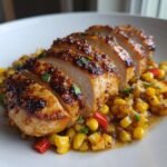 chipotle lime chicken with corn peppers