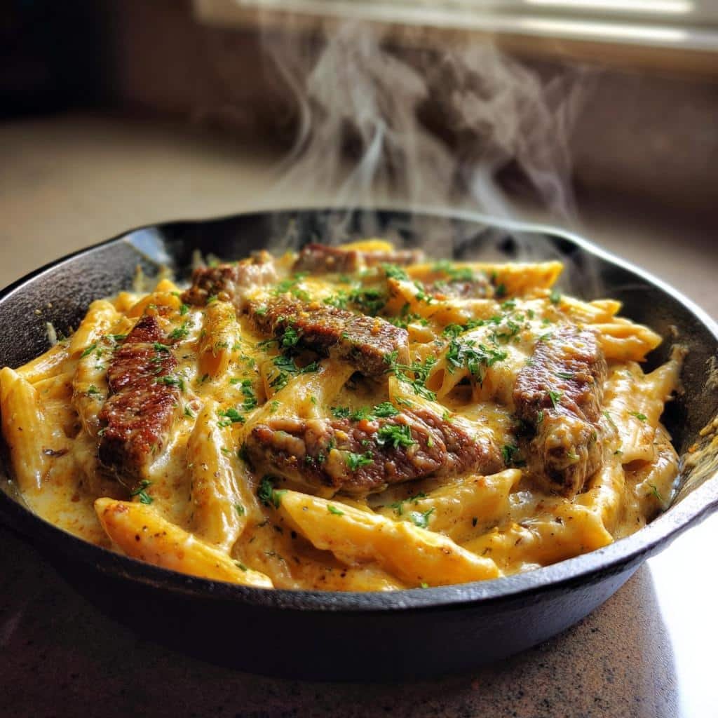 Irresistible 30-Minute Creamy Cajun Steak Cheddar Penne Skillet 3 creamy cajun steak cheddar penne skillet - detail 1