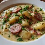 creamy kielbasa gnocchi soup