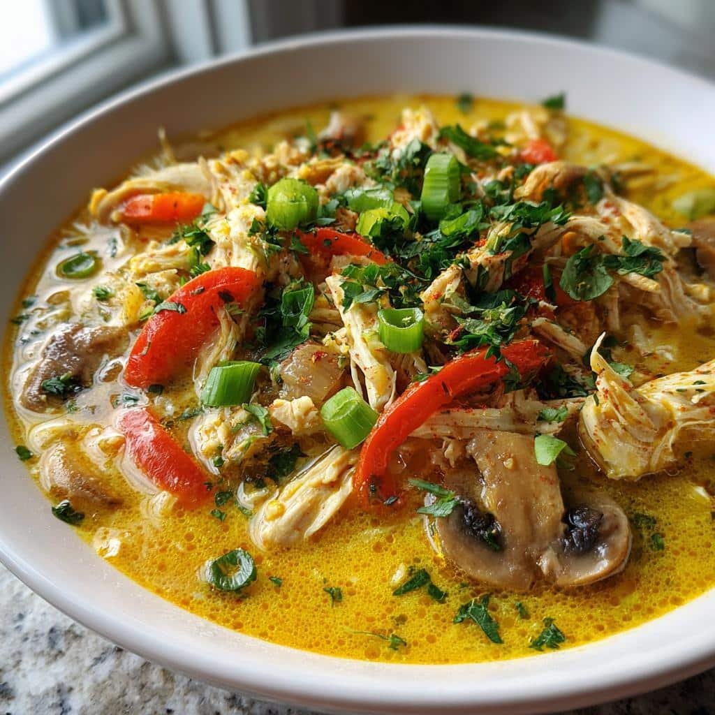 crockpot thai coconut chicken soup - detail 1