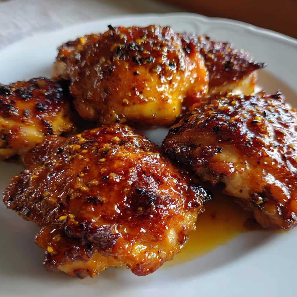 delicious honey mustard chicken thighs recipe - detail 1