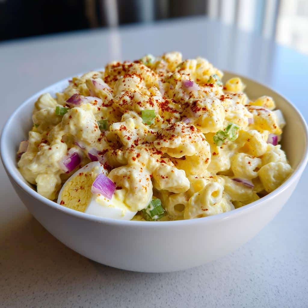 Irresistible Deviled Egg Macaroni Salad in 30 Minutes 3 deviled egg macaroni salad - detail 1