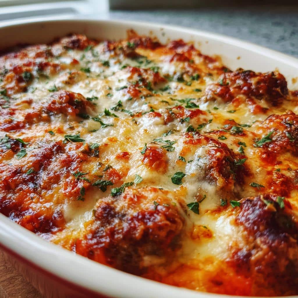 Easy 5-Ingredient Dump and Bake Meatball Casserole 3 dump and bake meatball casserole - detail 1