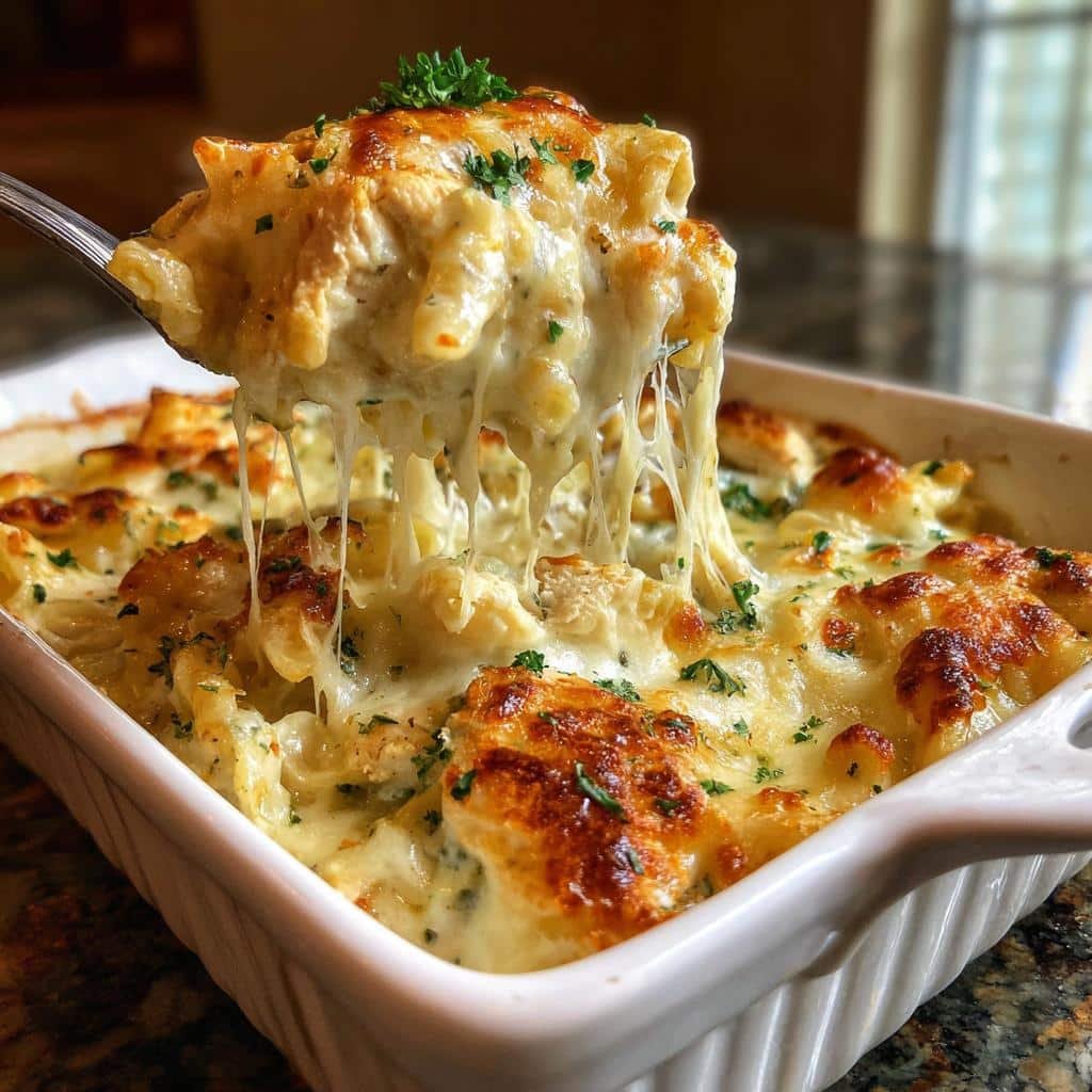 easy chicken alfredo casserole - detail 1