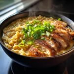 fiery chicken ramen with creamy garlic sauce recipe