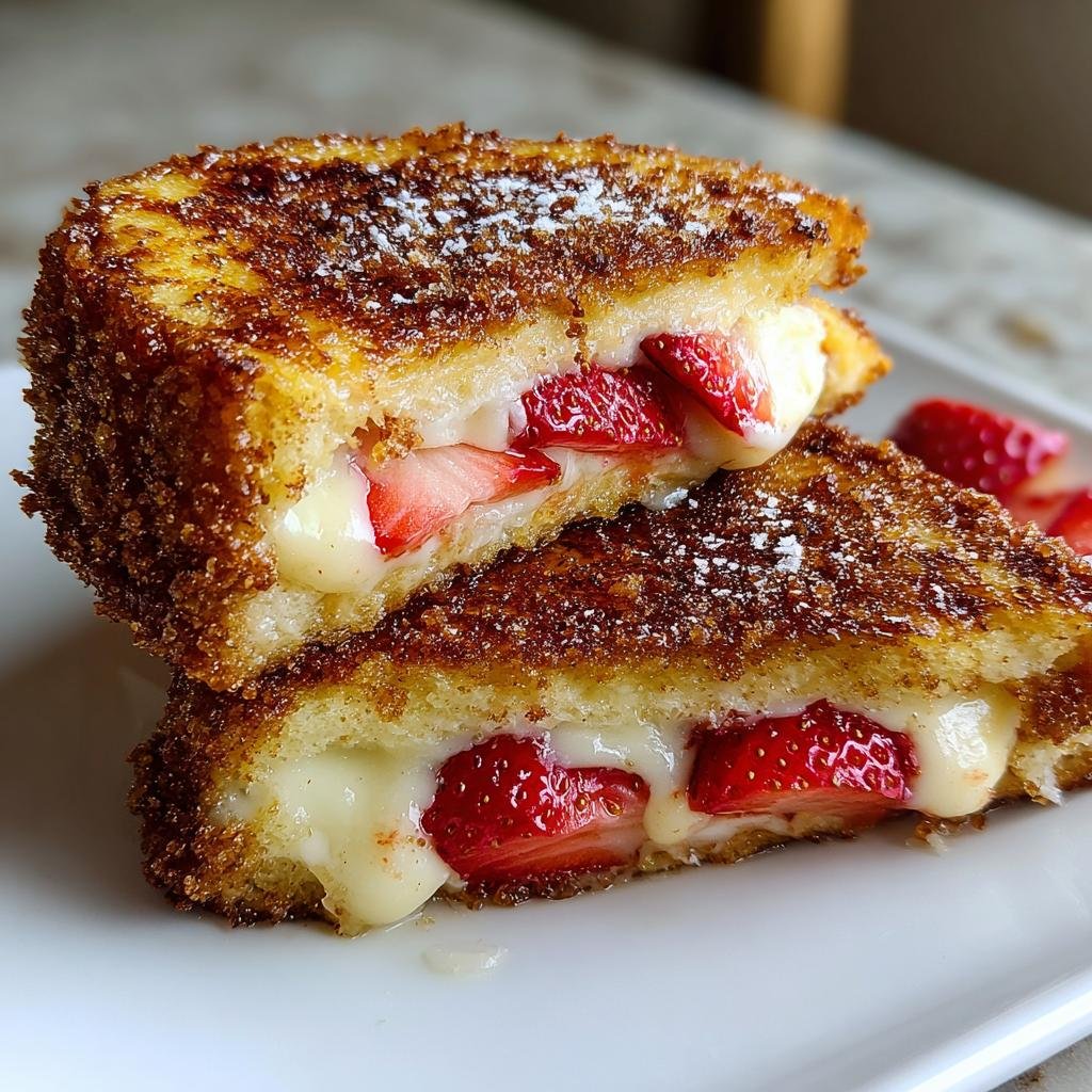 fried strawberry cheesecake sandwiches - detail 1