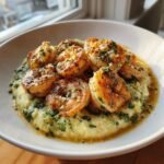 garlic butter shrimp veggie mash bowl