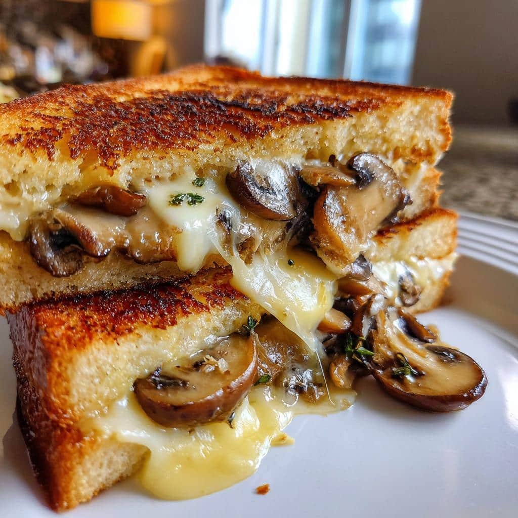 garlic mushroom grilled cheese - detail 1
