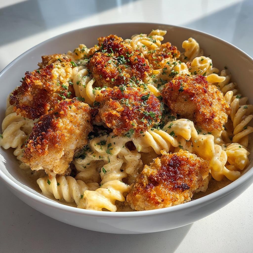 30-Minute Garlic Parmesan Chicken Bites with Creamy Rotini Heaven 3 garlic parmesan chicken bites with creamy rotini - detail 1