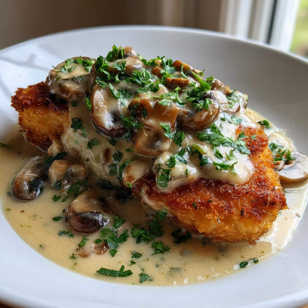 Golden Crispy Chicken with Parmesan Mushroom Sauce in 40 Minutes 3 golden crispy chicken with parmesan mushroom sauce - detail 1