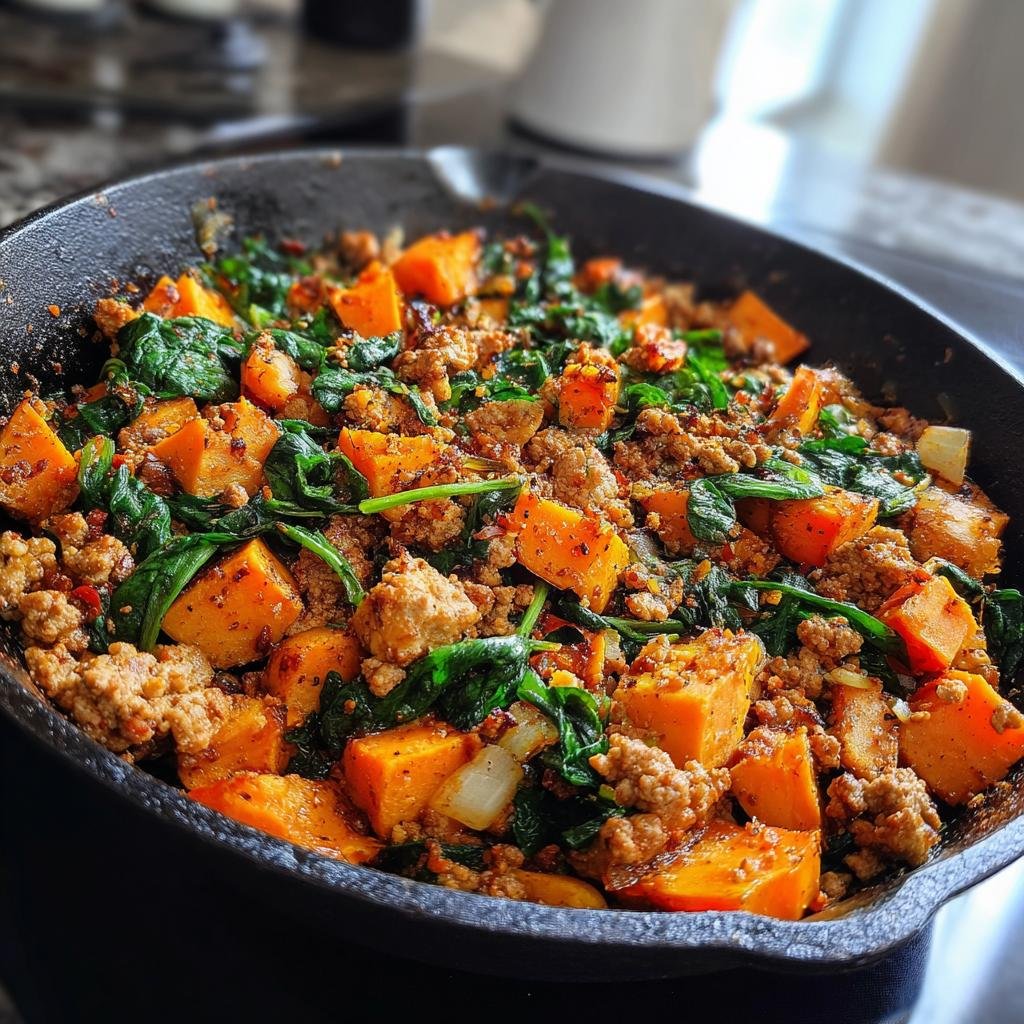 ground turkey sweet potato skillet - detail 1