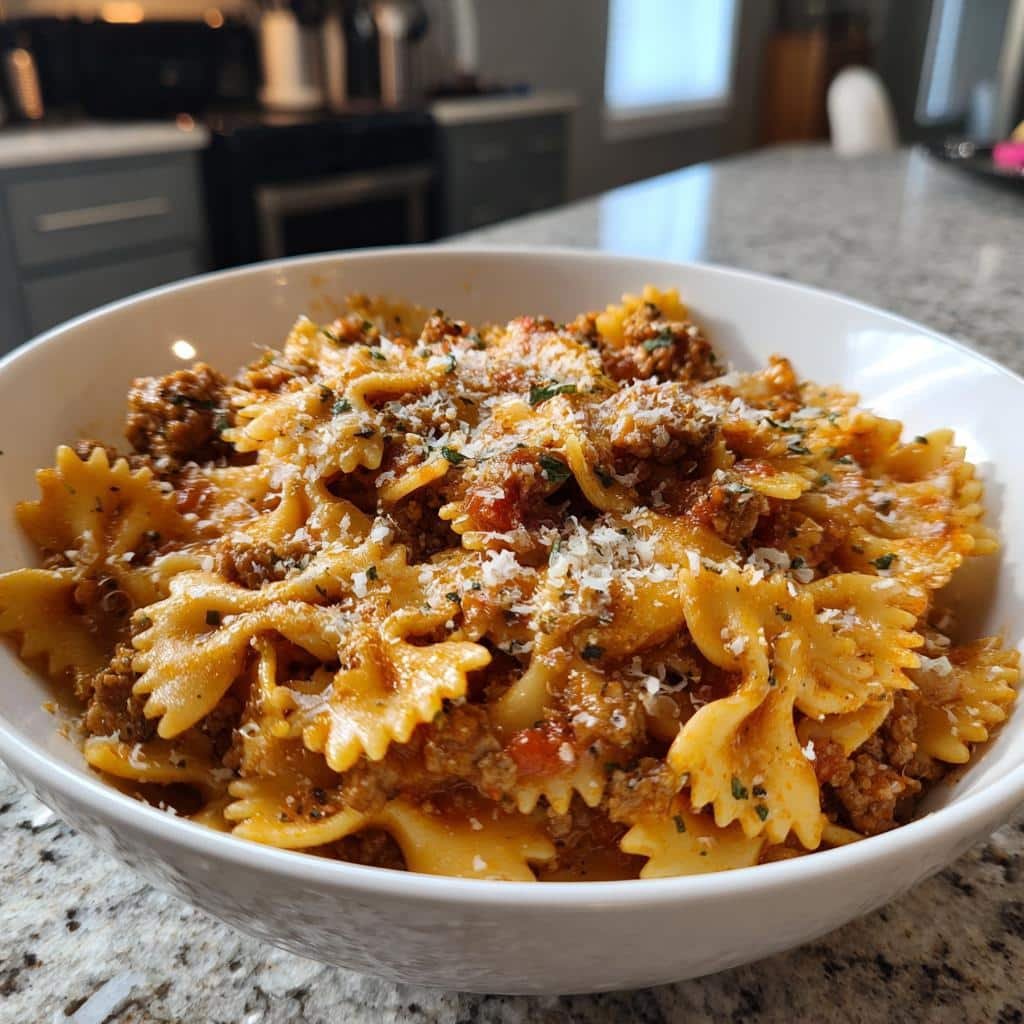 italian sausage with bow tie pasta - detail 1