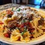 italian sausage with bow tie pasta